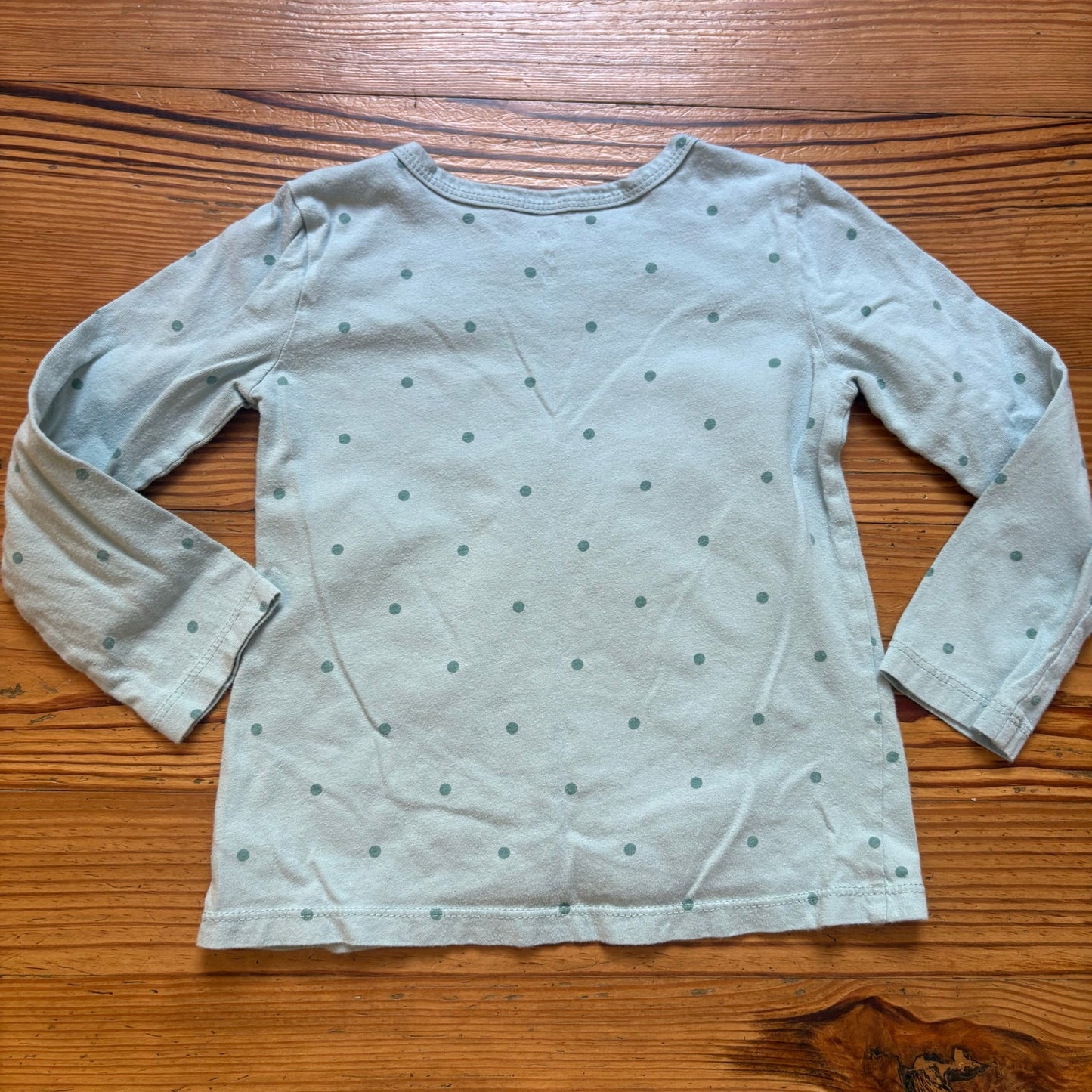 Dip light blue polka dot cat sledding winter long sleeve shirt SIZE 4T