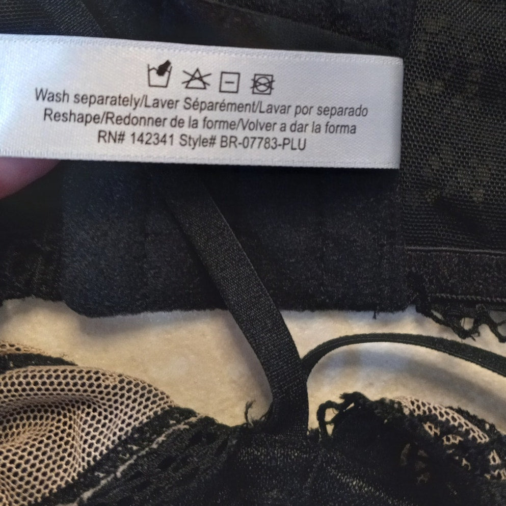 Adore Me black lace adjustable sheer womens bra SIZE 40G