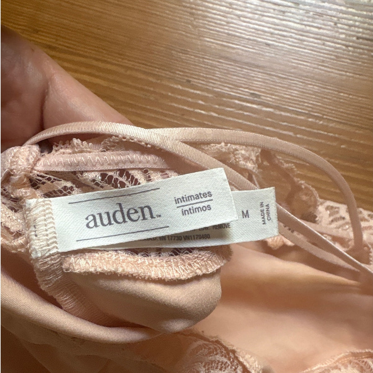 Auden blush pink sheer lace adjustable strap intimates slip dress SIZE M