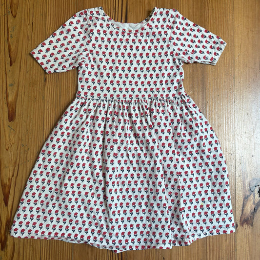 Pink Chicken white with red floral short sleeve knit dress SIZE 6