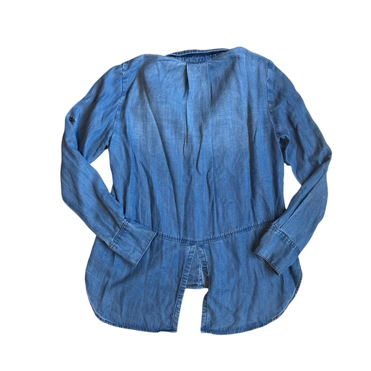 Cloth & Stone denim long sleeve hidden button up blouse SIZE S