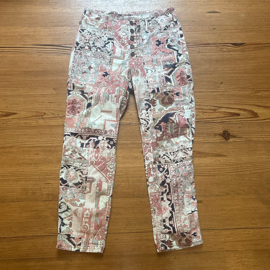 Anthropologie pink beige Wanderer high rise relaxed straight leg jeans SIZE 28