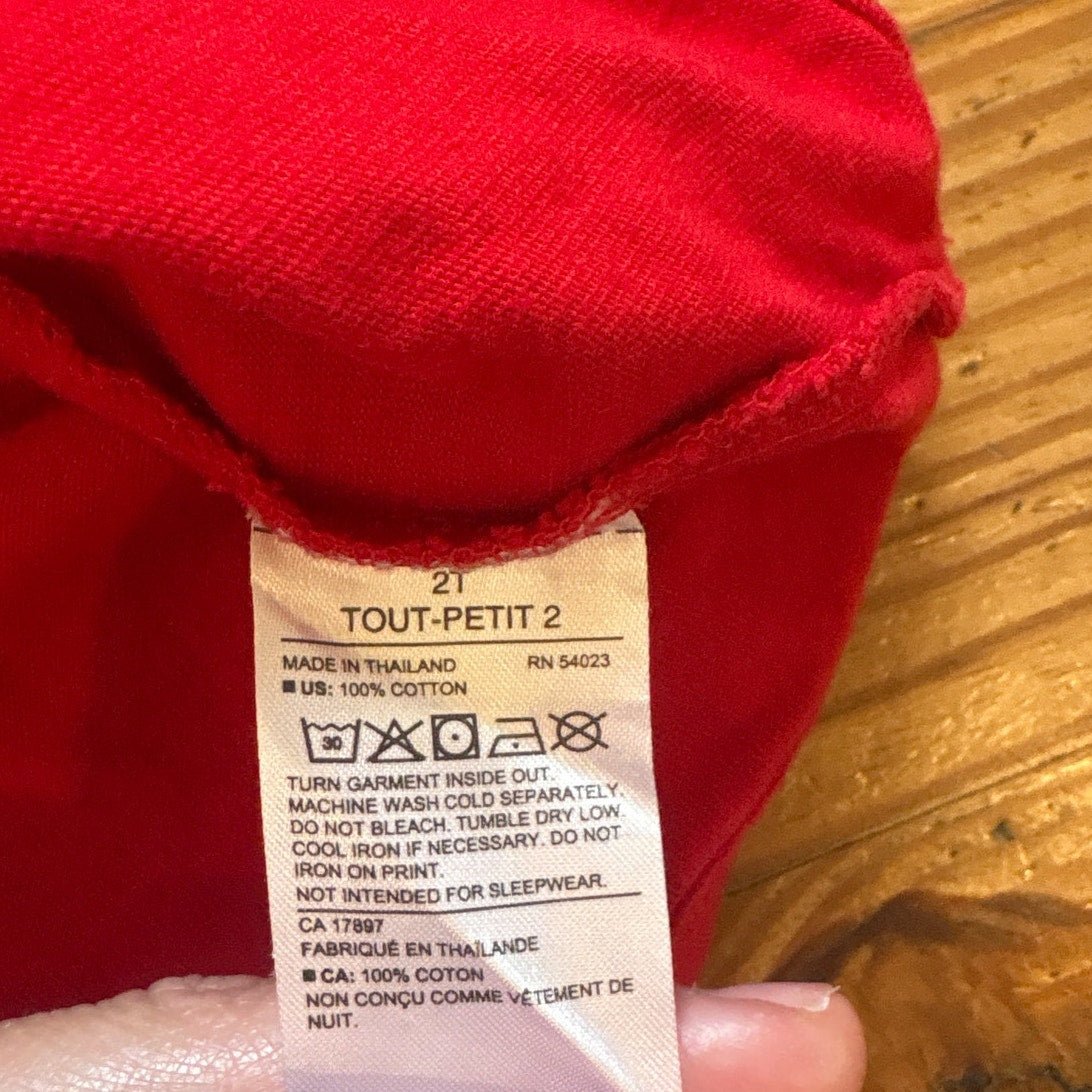 Janie and Jack red Peanuts Christmas holiday long sleeve shirt SIZE 2T