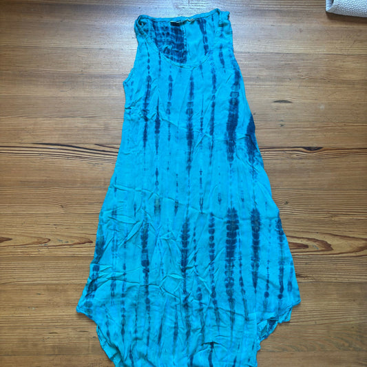 Soft Surroundings blue tie dyed sleeveless midi dress SIZE M