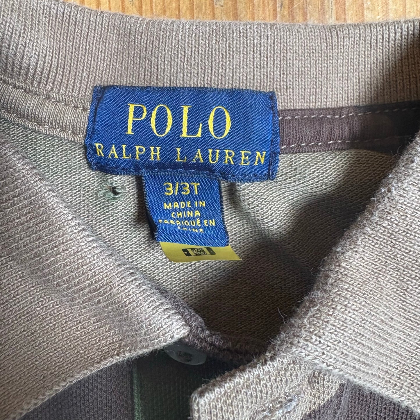 Polo Ralph Lauren green brown camo short sleeve polo shirt SIZE 3T