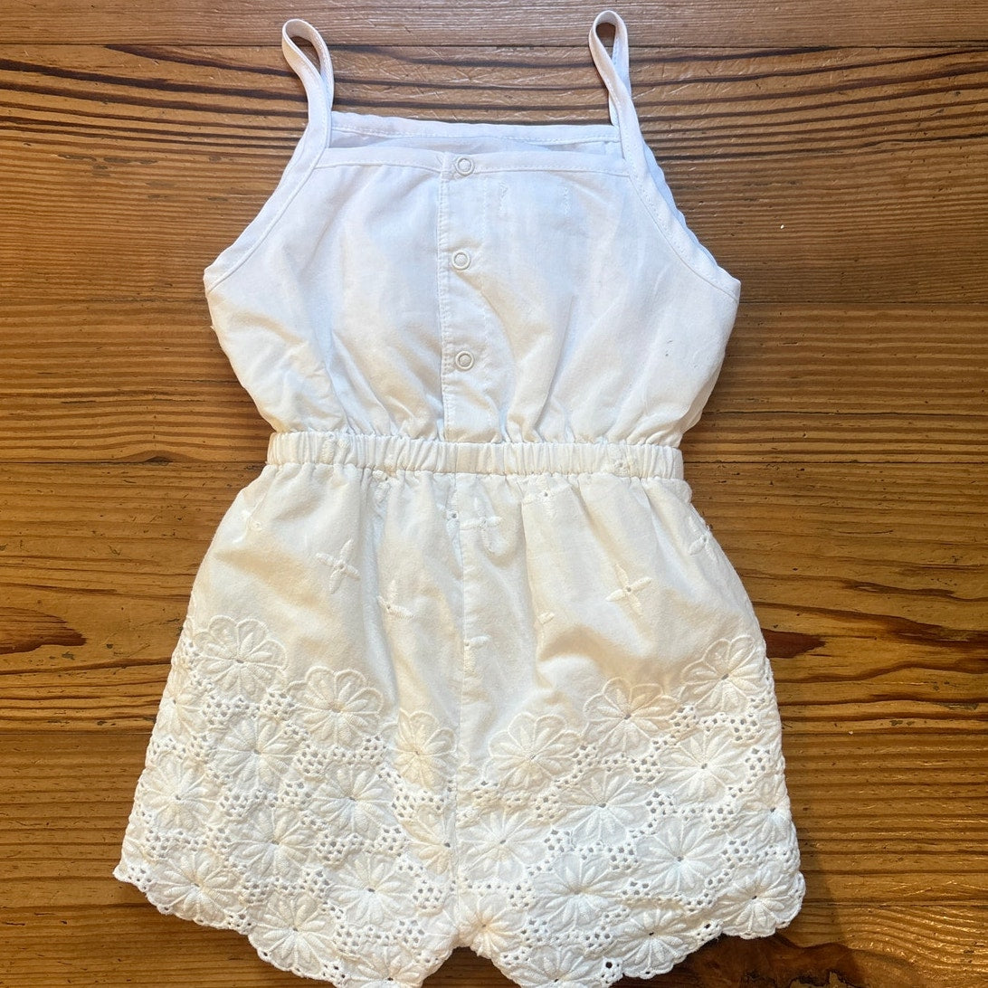 Mud Pie white lace tank shorts baby romper SIZE 24M