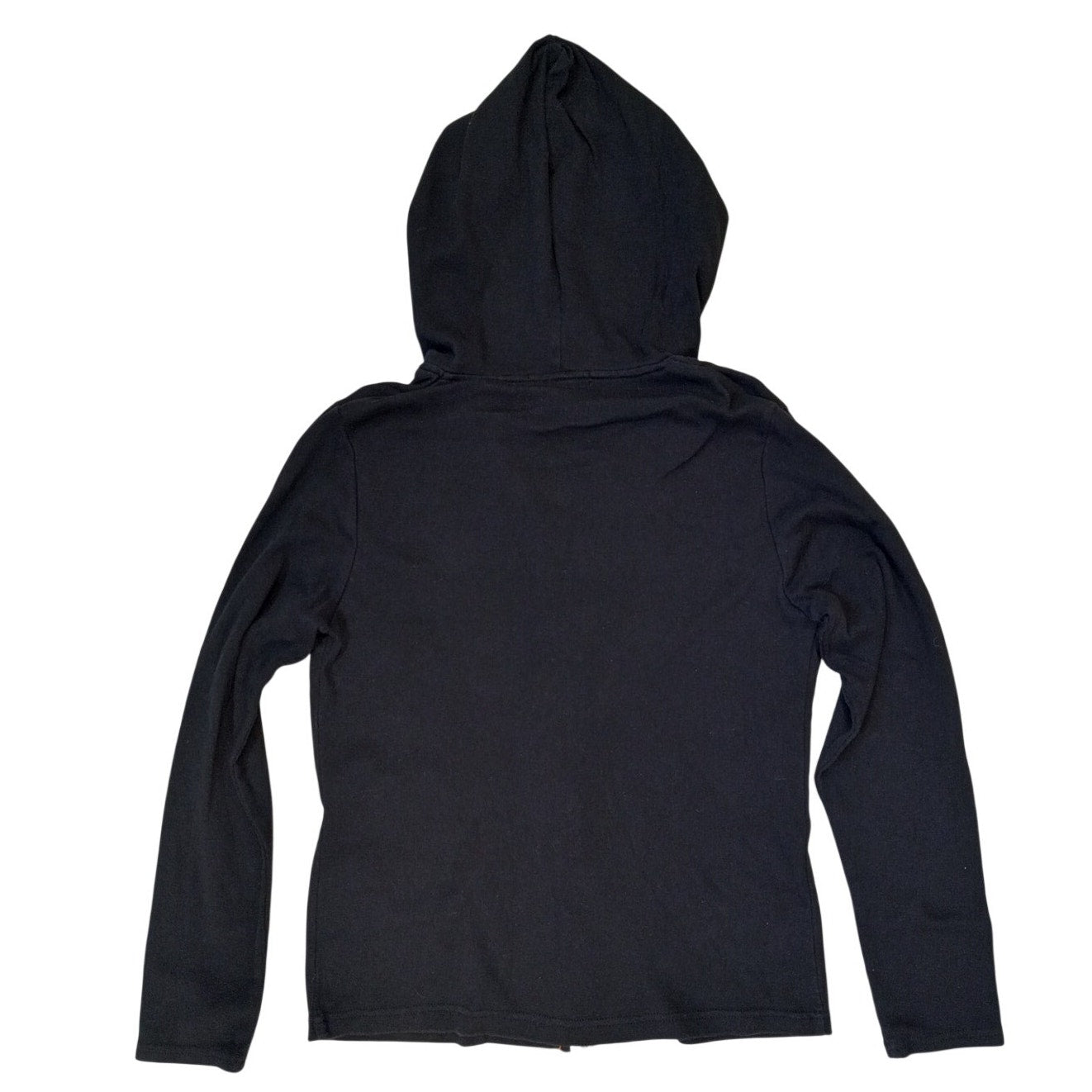 SML Sport black pumpkin Halloween full zip hooded cardigan sweater SIZE S