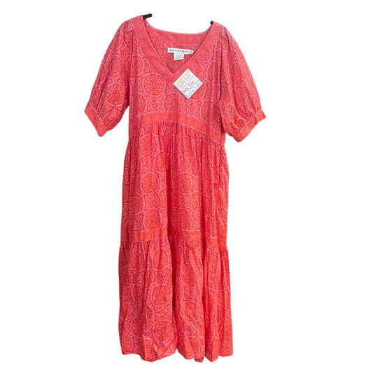 NWT Gretchen Scott Viviers Sultan's red pattern puff sleeve midi dress SIZE L