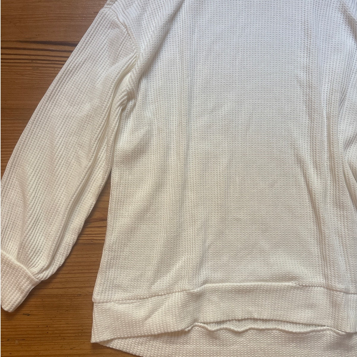 NWT Gap ivory long sleeve cowl neck waffle knit thermal pullover SIZE M