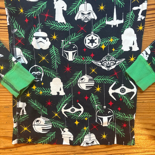 Hanna Andersson Christmas Star Wars holly long sleeve pajama shirt SIZE 6