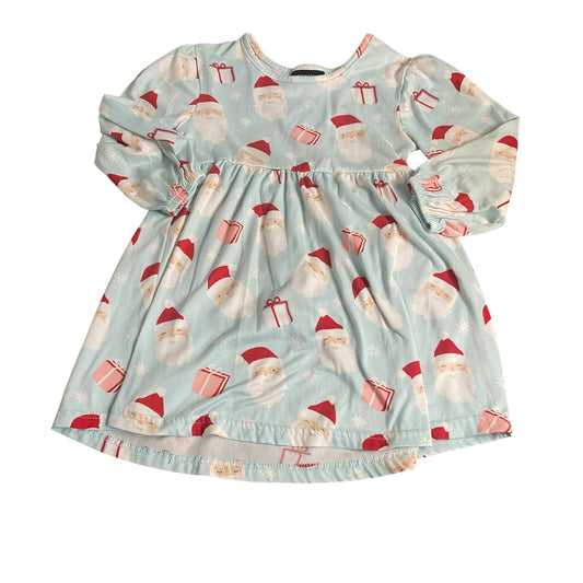 Picapino light blue Christmas Santa long sleeve fit flare dress SIZE 2T