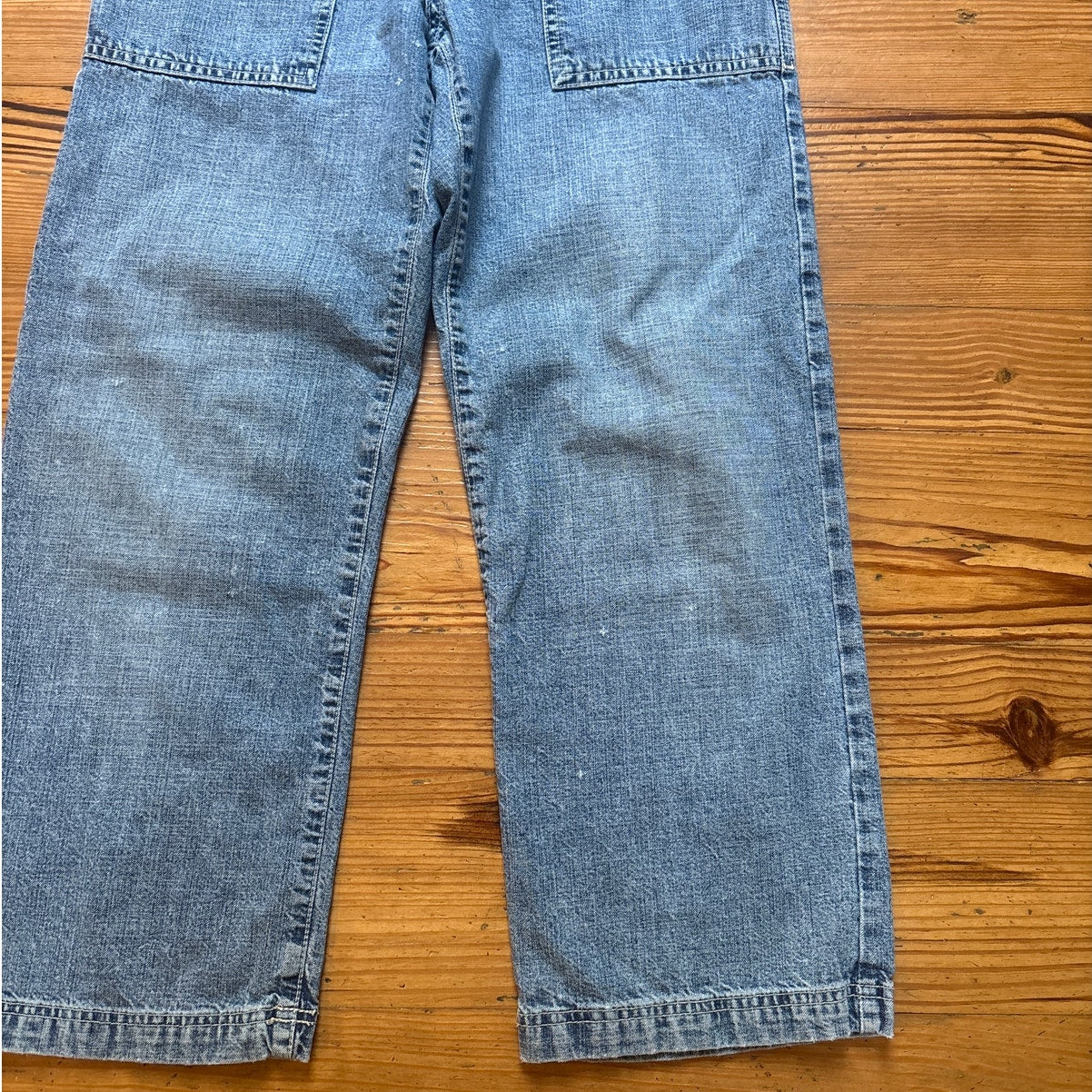 Y2K Lucky Brand Dungarees light wash straight leg cargo denim jeans SIZE 6