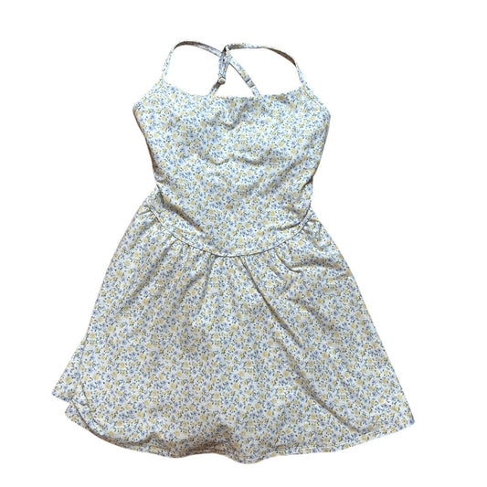 Gilly Hicks white blue yellow floral shorts lined tennis active dress SIZE M