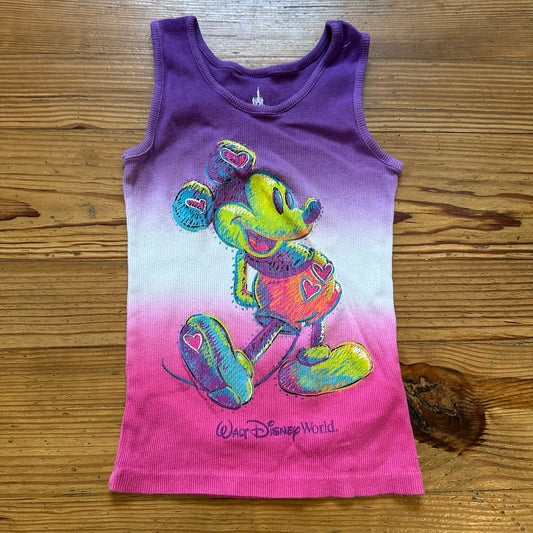 Disney Parks neon purple pink Mickey Mouse ribbed tank top SIZE 6