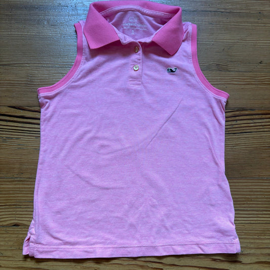 Vineyard Vines light pink sleeveless collar girls tank SIZE S