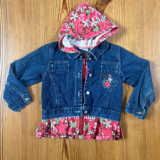 B.T. Kids 90s jean floral embroidered sweater toddler jacket SIZE 5T