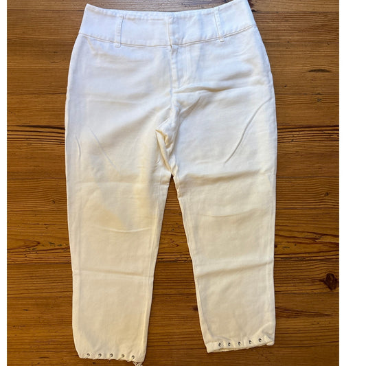 Rag & Bone white cropped threaded hem trouser pants SIZE 8