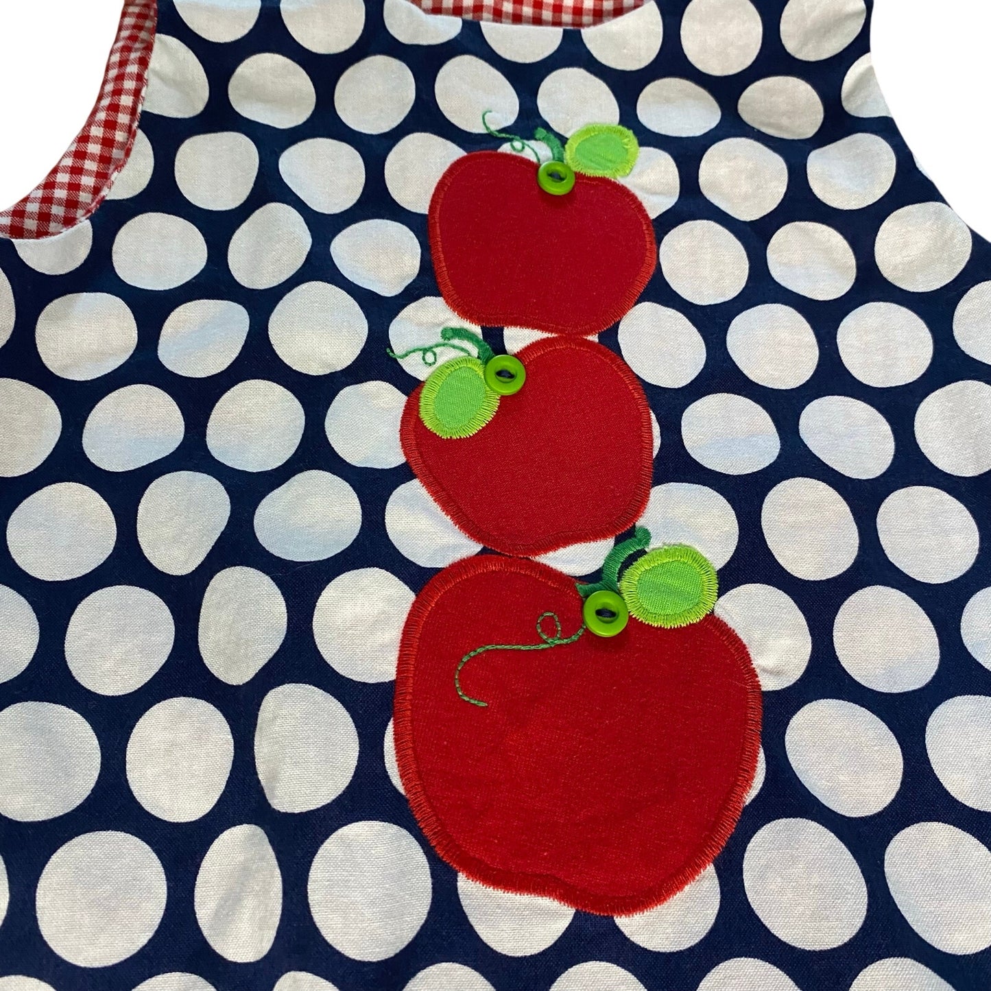 The Bailey Boys blue polkadot apple snowman reversible tank dress SIZE 6