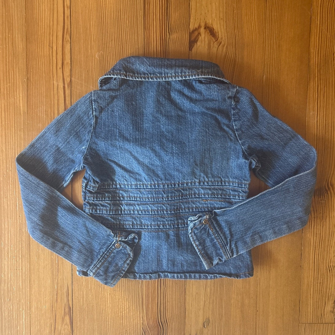 Hannah Montana y2k embroidered writing button jean jacket SIZE 7/8