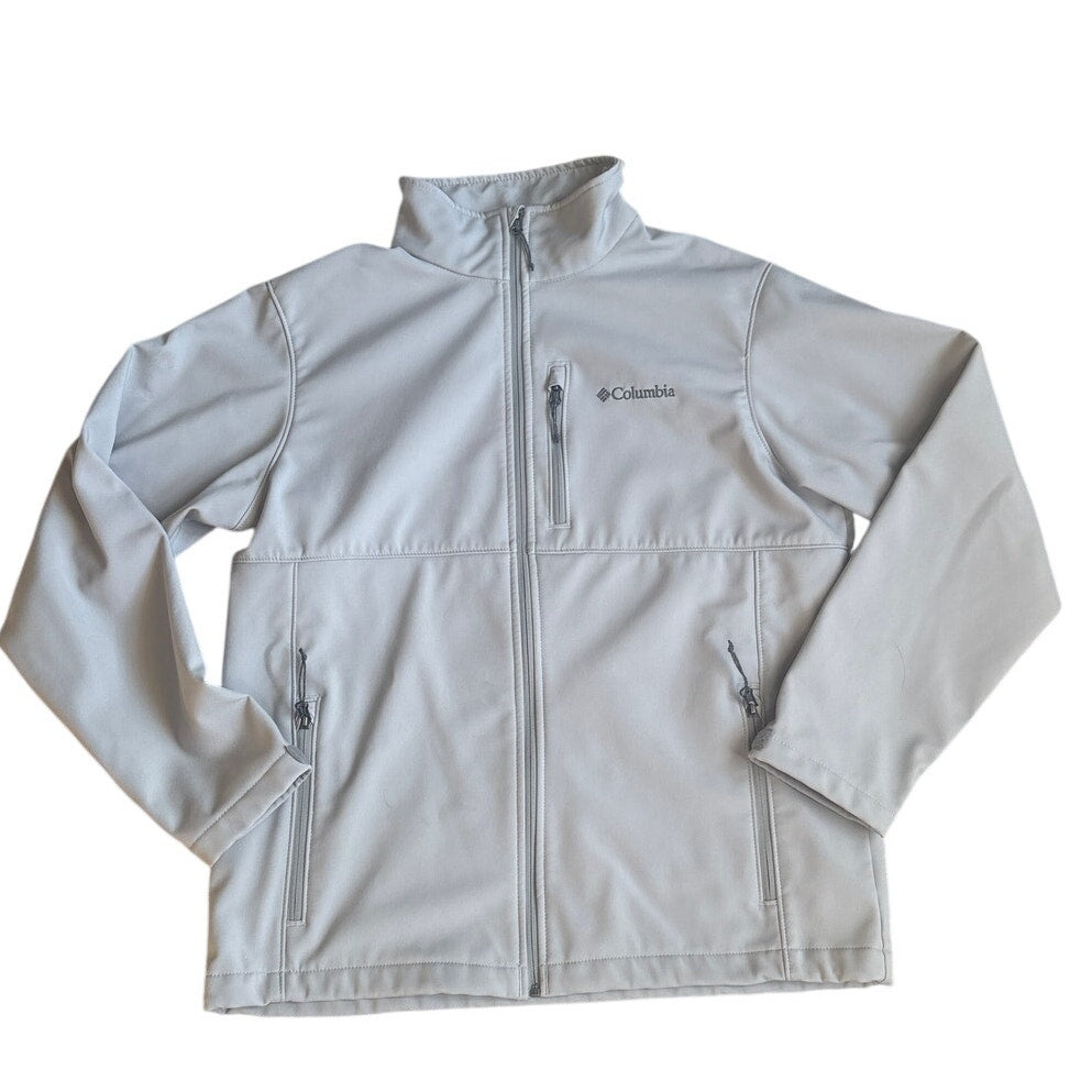 Columbia light gray full zip lined mens jacket SIZE L