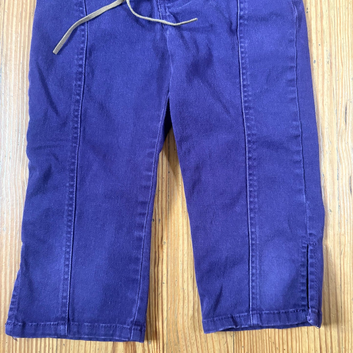Jordache retro purple leather stitch trim wide leg cropped pant SIZE 8