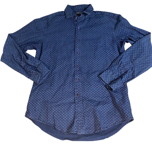 Polo Ralph Lauren blue western slim fit long sleeve button up shirt SIZE L
