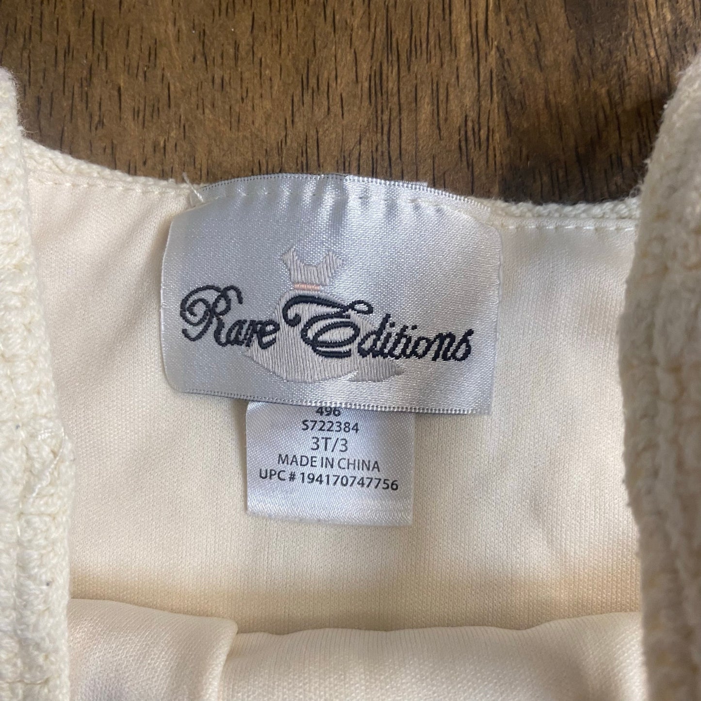 Rare Editions white floral pastel colorful crochet toddler tank SIZE 3T