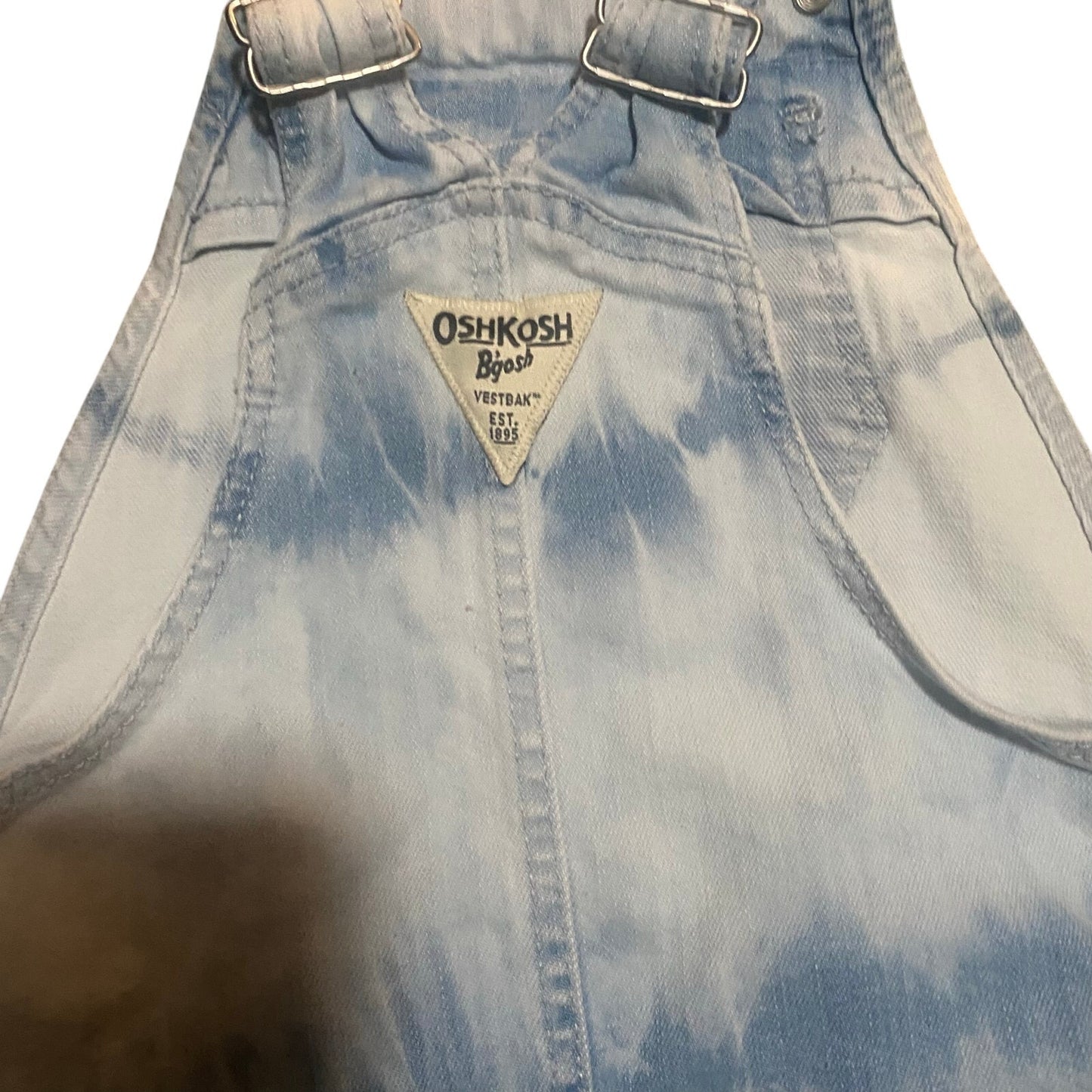 OshKosh B'gosh light blue white wash denim overall jean skirt SIZE 4T