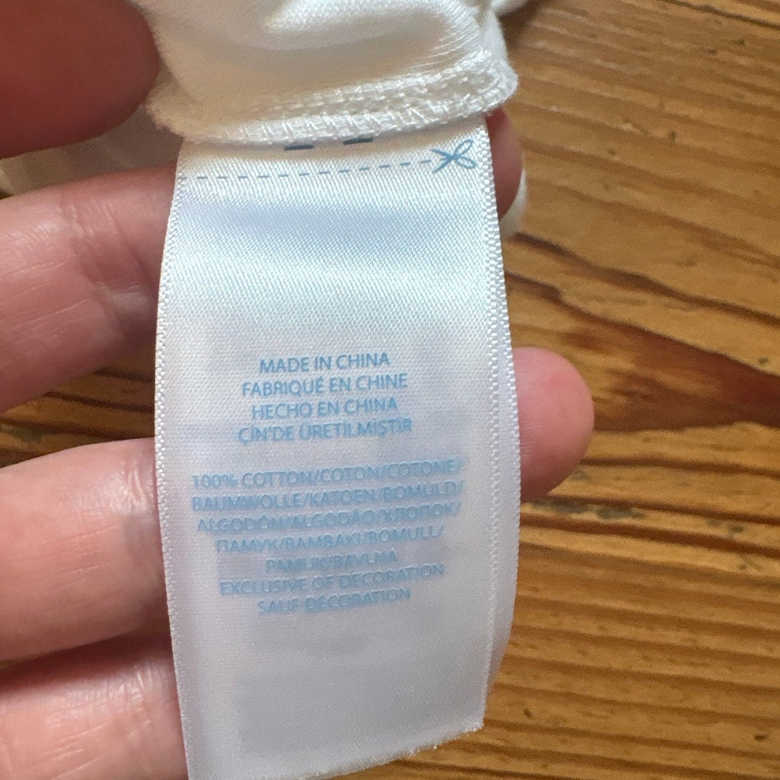 Ralph Lauren white gray animal stitched short sleeve cotton bodysuit SIZE 3M