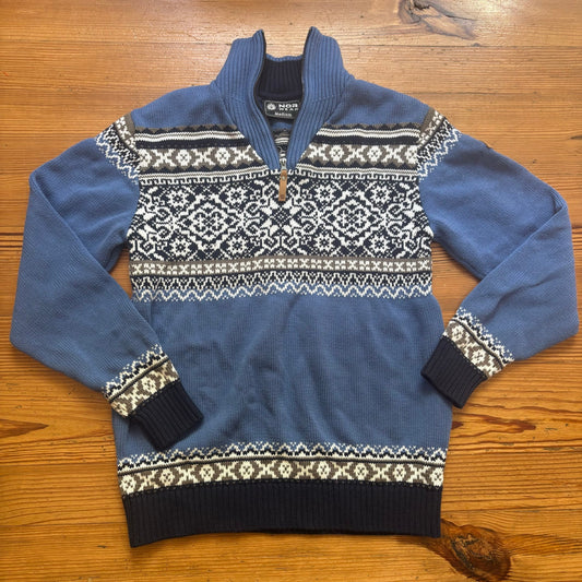 Norwear Norwegian blue white winter quarter zip pullover sweater SIZE M