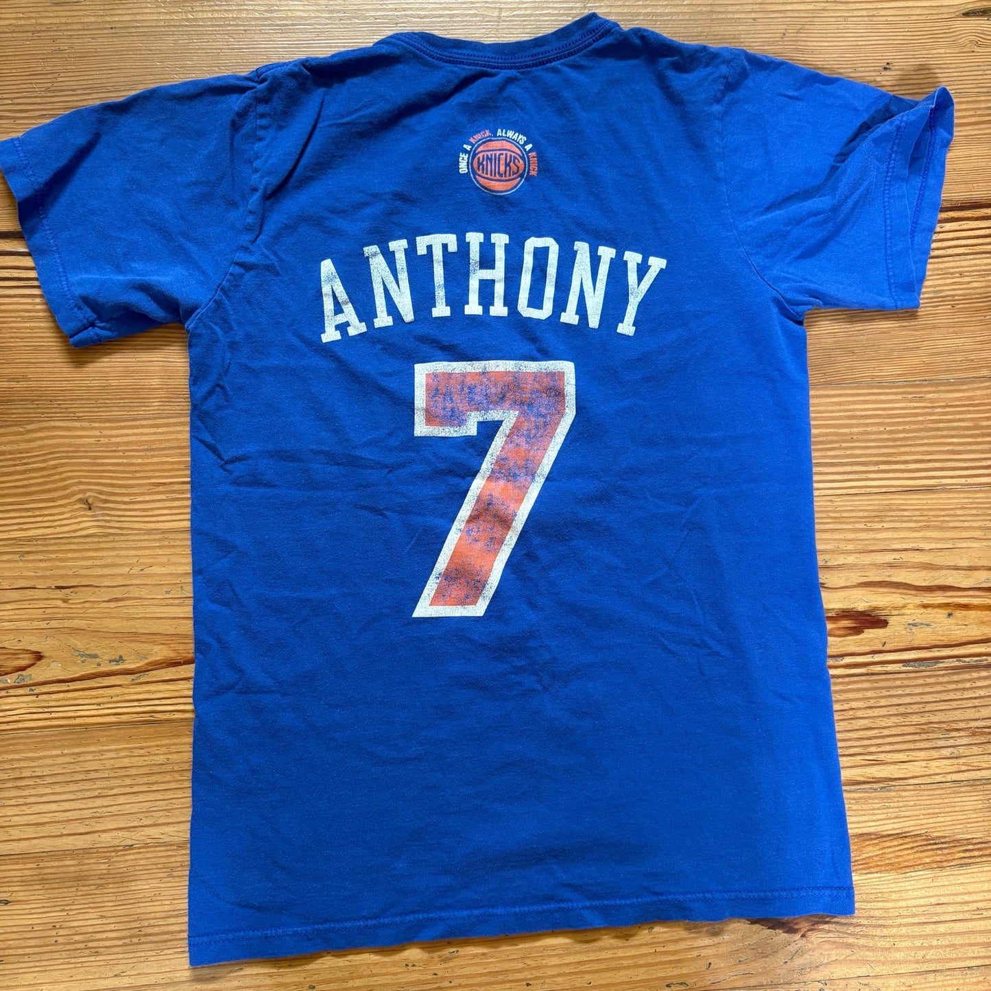 Addas New York Knicks blue Anthony 7 blue short sleeve womens shirt SIZE S