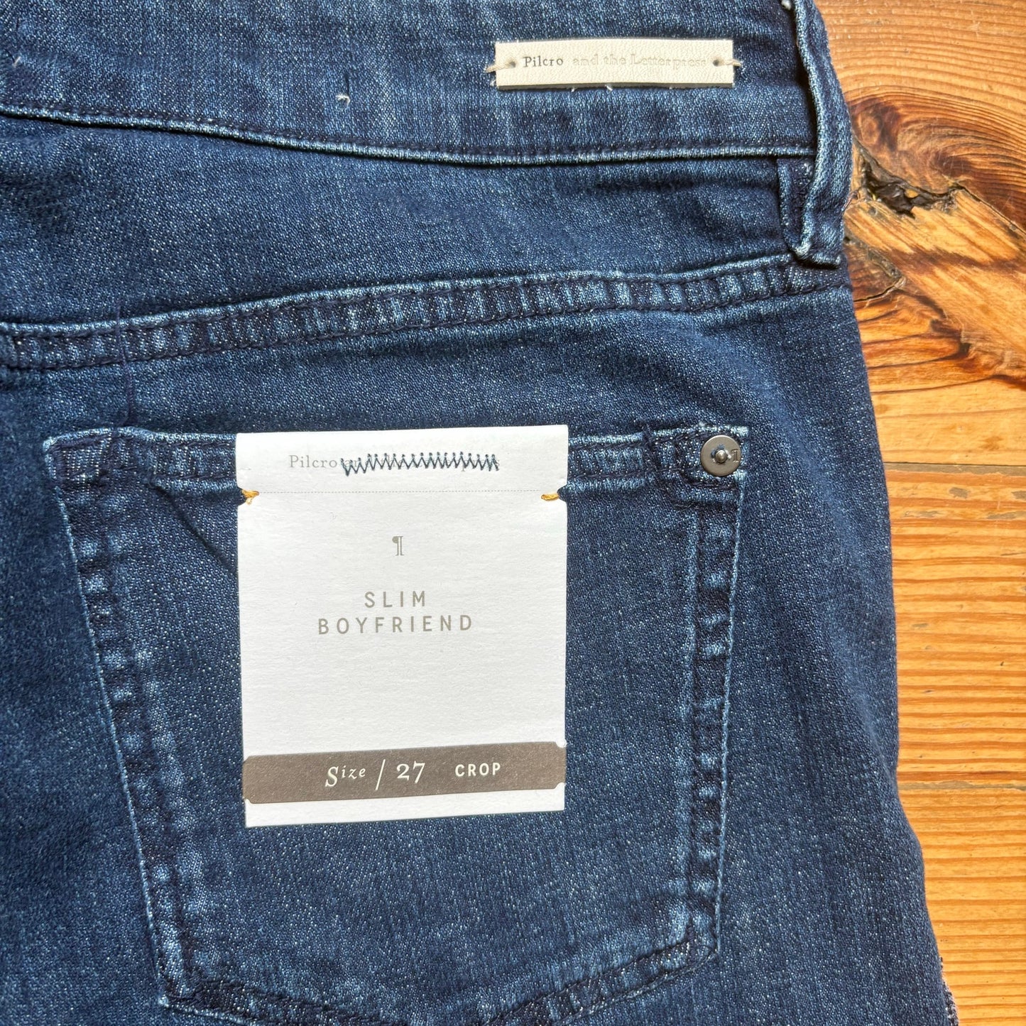 NWT Pilcro Anthropologie dark wash slim boyfriend sequin floral jeans SIZE 27