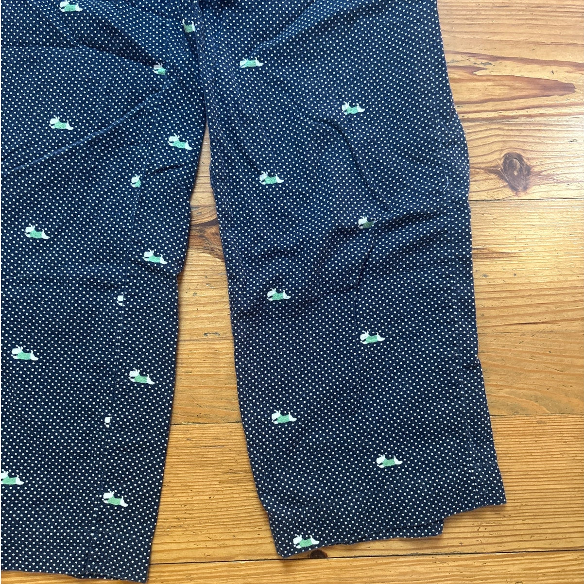 Gap Body dark navy white polka dot scottie dog winter pajama pants SIZE M