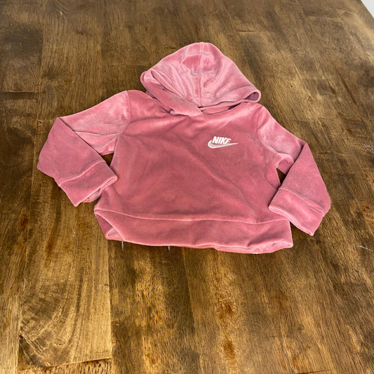 Nike pink velvet velour hooded sweatshirt jogger pant set SIZE 12M