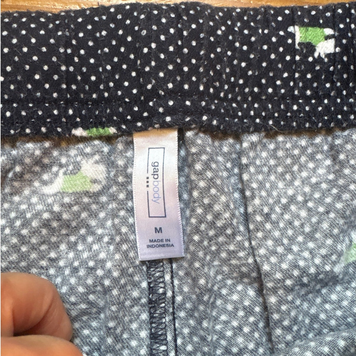 Gap Body dark navy white polka dot scottie dog winter pajama pants SIZE M