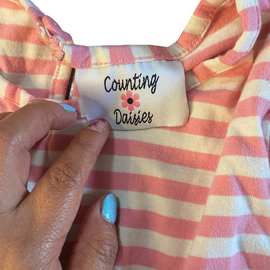 Counting Daisies pink striped tiered holiday reindeer mixed pattern dress SIZE 8