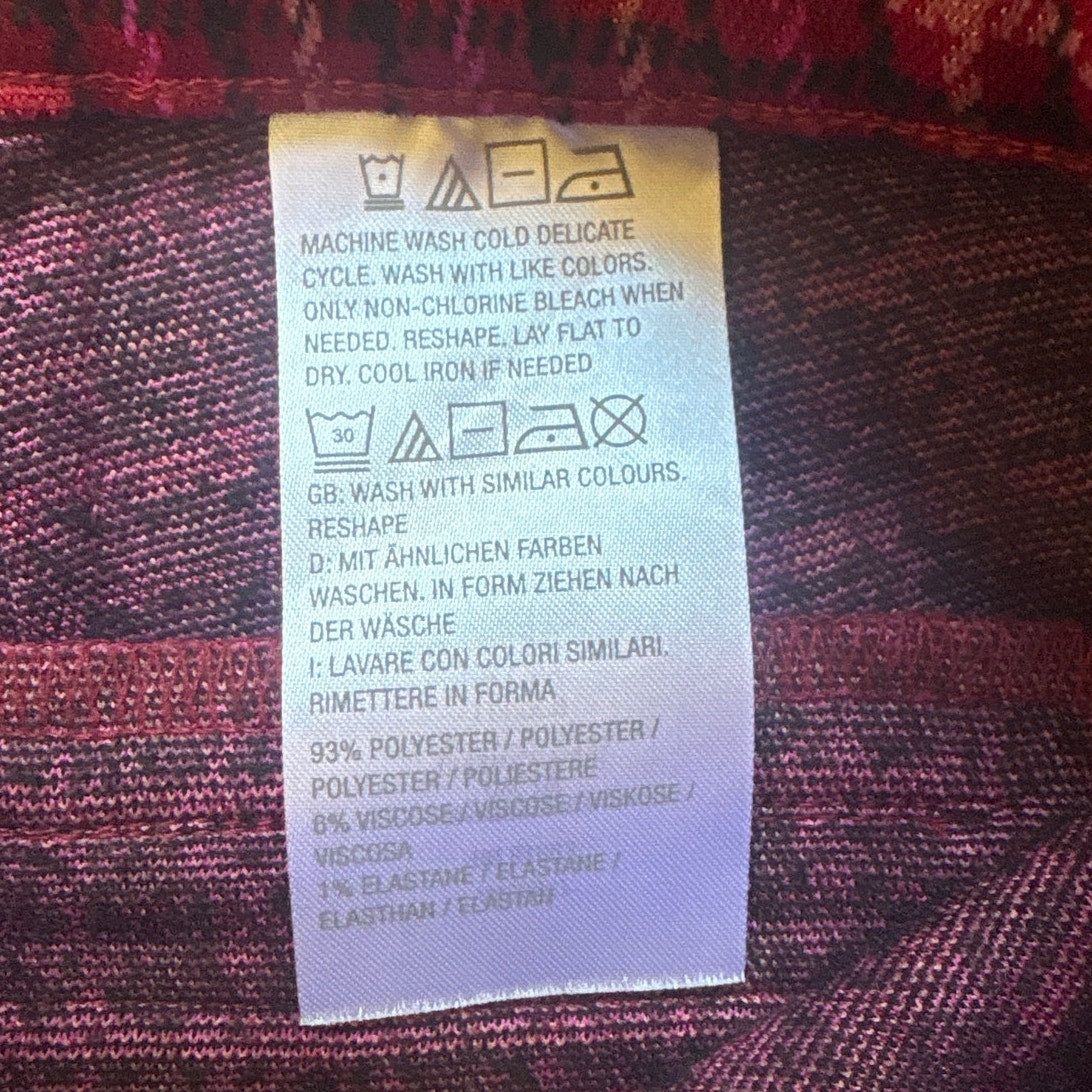 Isaac Mizrahi red plaid wide leg elastic waist trouser cropped pant SIZE 10