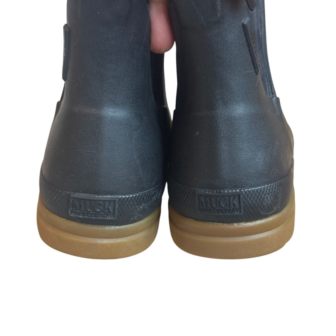 Muck Boots Juliet black plaid ankle neoprene and rubber sole boots SIZE 7
