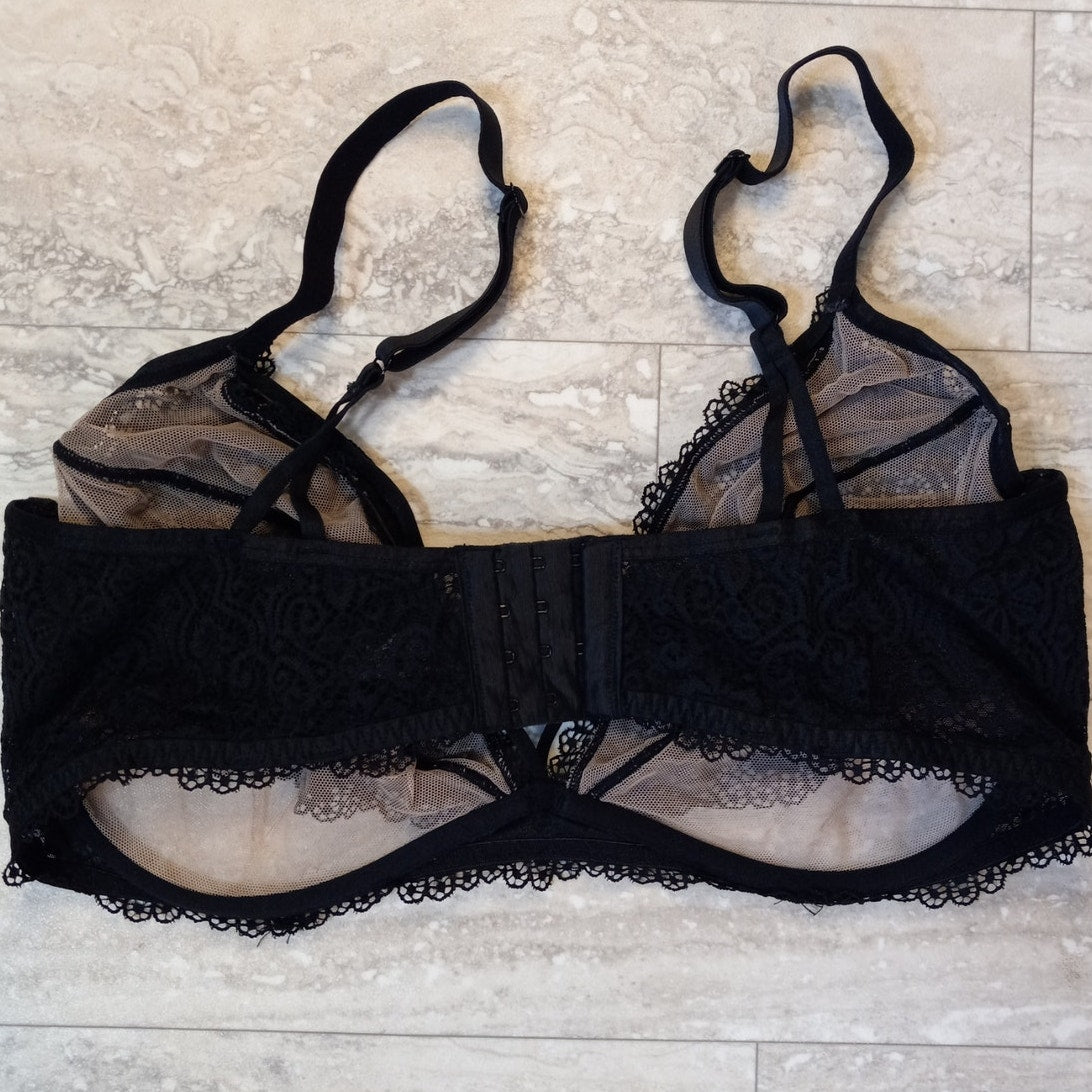 Adore Me black lace adjustable sheer womens bra SIZE 40G