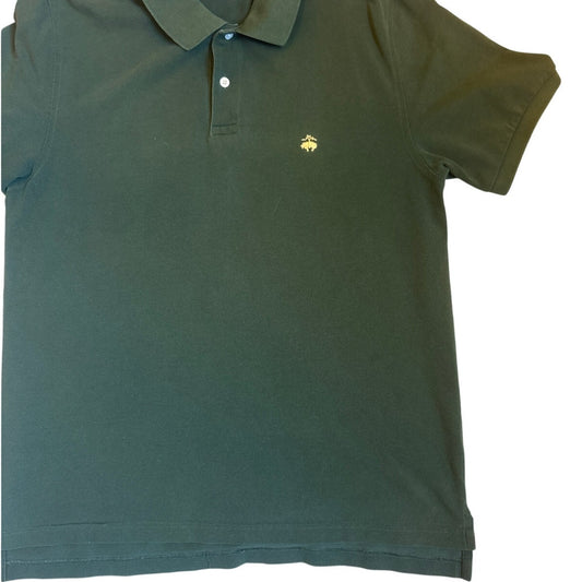 Brooks Brothers dark green short sleeve cotton mens polo shirt L