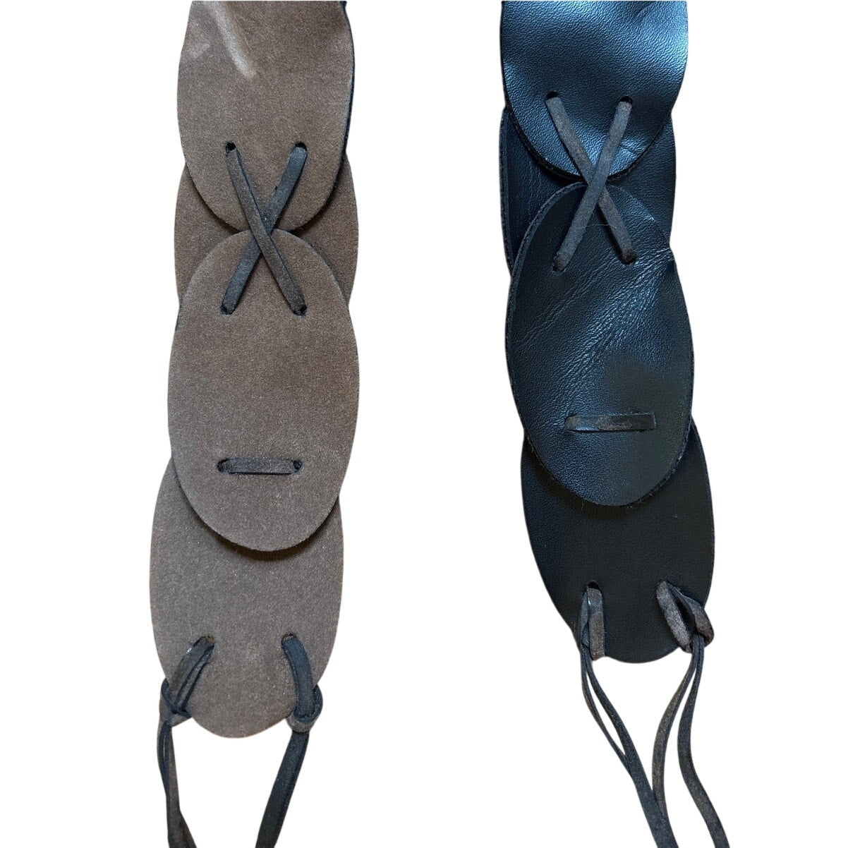 VTG brown leather western cowboy tie belt