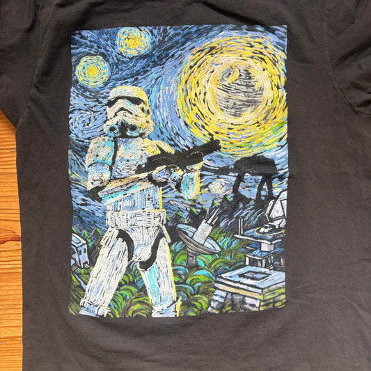 Star Wars Van Gogh Starry Night StormTrooper graphic short sleeve shirt SIZE M