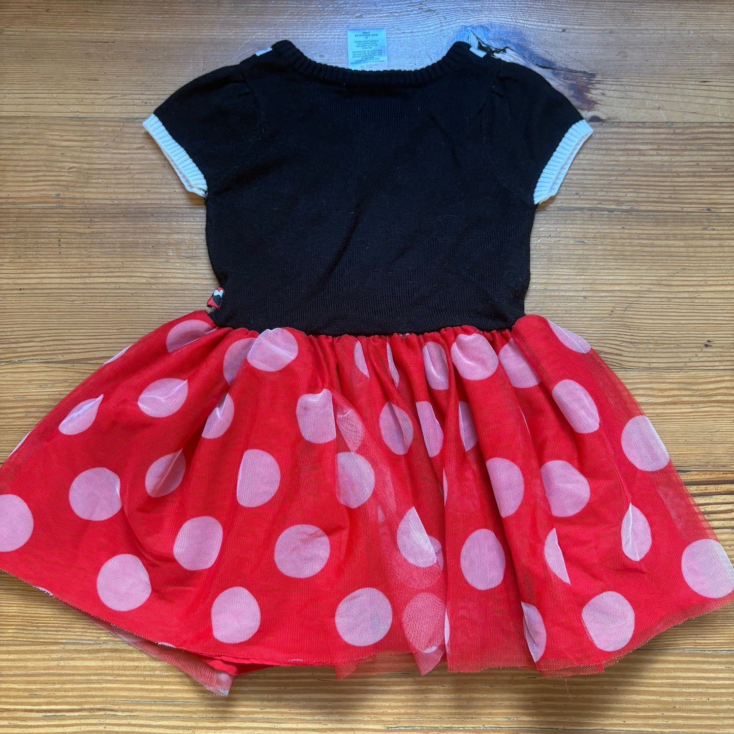 Disney Minnie Mouse red polka dot short sleeve sweater tutu dress SIZE 3T