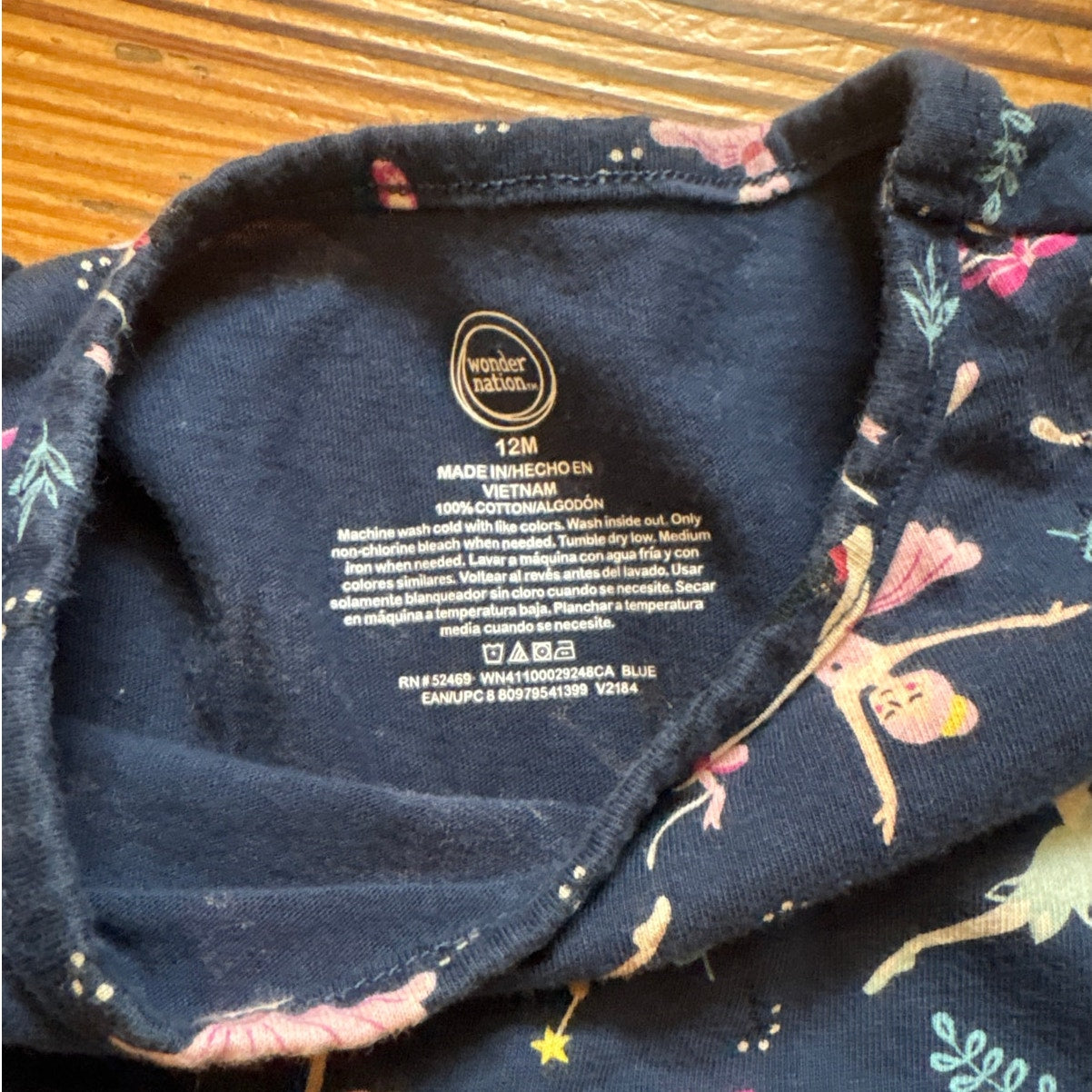 Wonder Nation dark navy Christmas Nutcracker long sleeve baby dress SIZE 12M