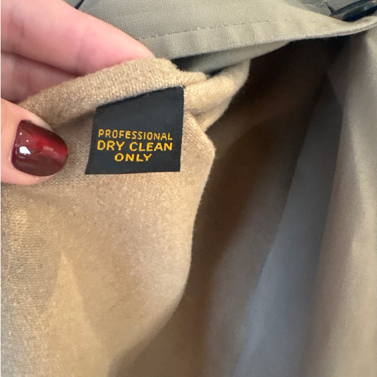 Botany 500 beige belted double breasted mens trench coat SIZE M