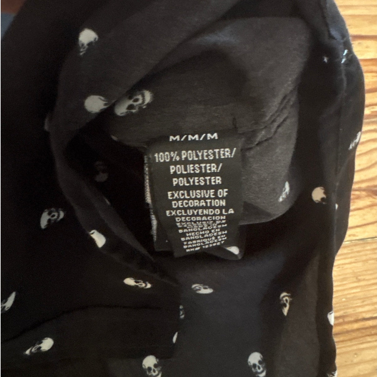 Drill Clothing Co black skull print short sleeve button up shirt SIZE M