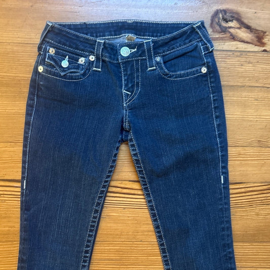 True Religion y2k low rise dark wash denim skinny jeans SIZE 27