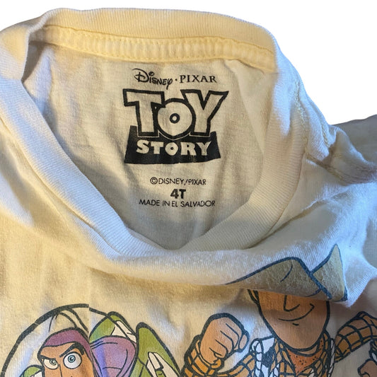 Disney Toy Story Woody Buzz Lightyear white shirt sleeve graphic shirt SIZE 4T