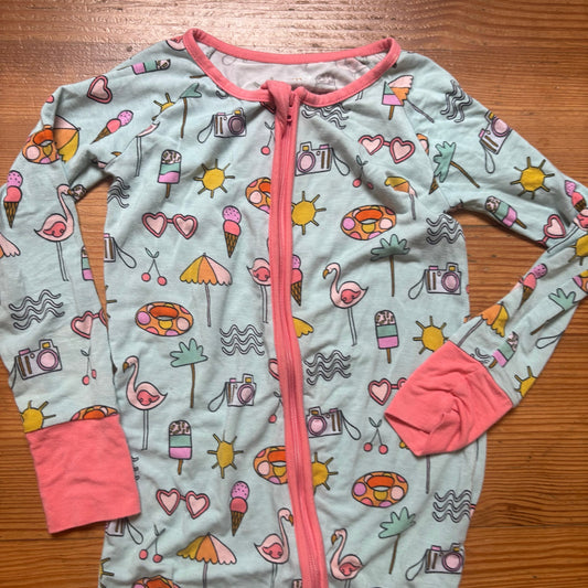 Little Sleepies bamboo long sleeve pant summer full zip pajamas SIZE 2T