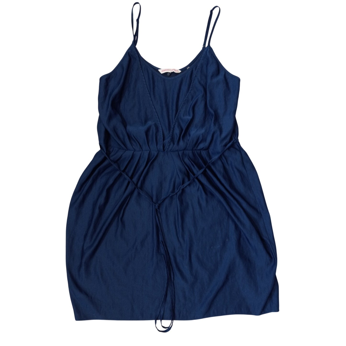 Rebecca Taylor dark blue adjustable strap tie waist sheath mini dress SIZE 10